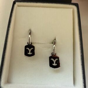 Montana Silversmiths Yellowstone Brand Cow Tag Earrings NIB